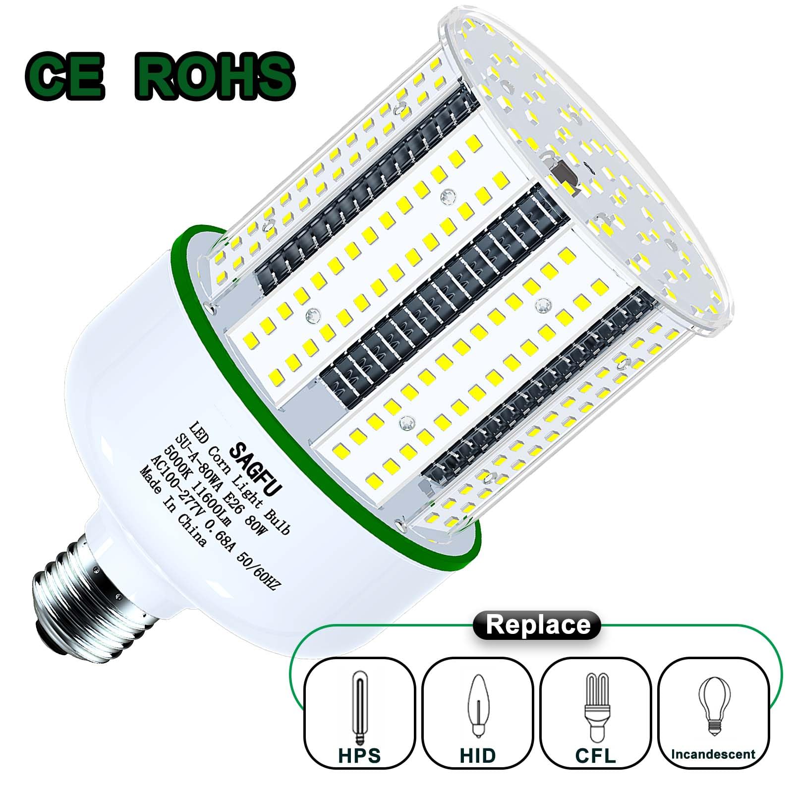 SAGFU 80W LED Corn Light Bulb,LED Corn Bulb 5000K Daylight White,2